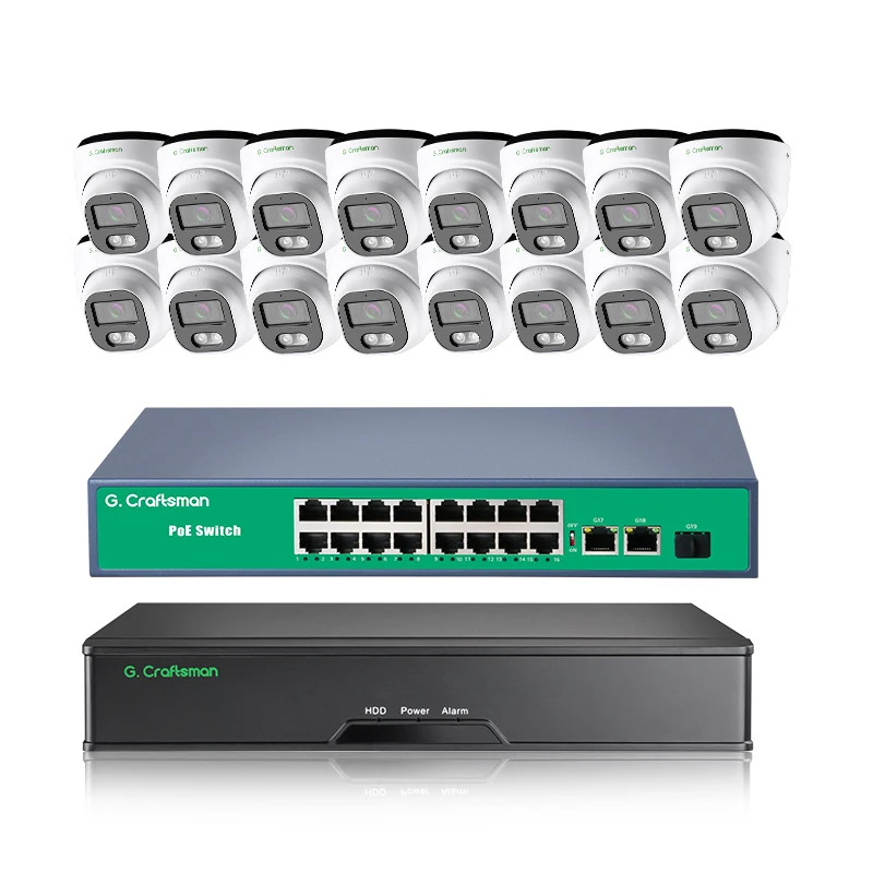 GX-HFW-M5C-K16 дешевле, 5 Мп полноцветный Темный истребитель, система видеонаблюдения, 16-канальный NVR, наборы для обнаружения Человеческой Формы