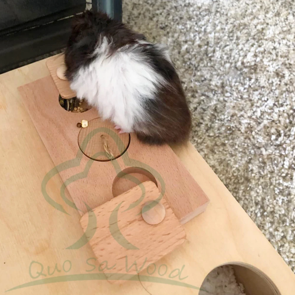 Bamboo Rat Enrichment Foraging Toys for Small Animals,hamster guinea pig chew toys Interactive Hide Treats Puzzle Snuffle Game