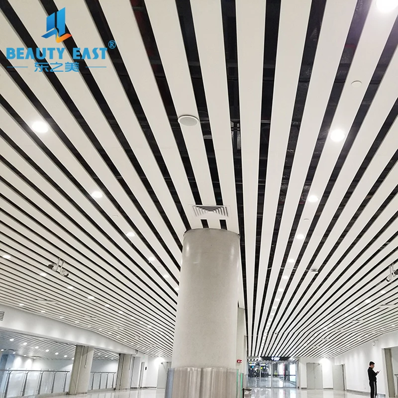 C100*0.5mm Beveled C shaped Closed Linear Aluminum Screen Ceiling
