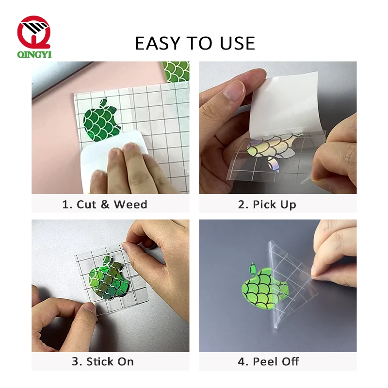 Qingyi Manufacturer Poster Material Transparent DIY Craft Cricut Application Film Self Adhesive Transfer Tape For Vinyl