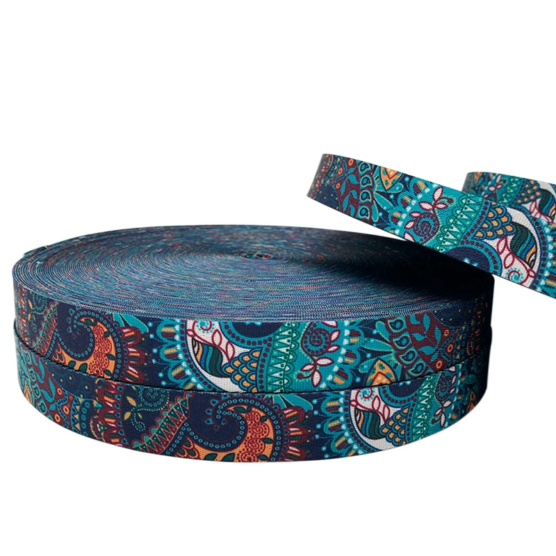 Высококачественная прочная полиэфирная тесьма для ремня безопасности 25 мм, новый дизайн, полиэфирная тесьма для сумок с принтом