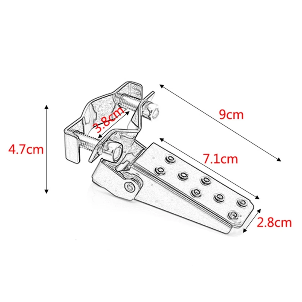 Bicycle Retro Fork Foot Step Peg Chrome Motorcycle Clamp-on Steel Foldable MTB Bike For 24mm-38mm Diameter Front and Rear Pedal