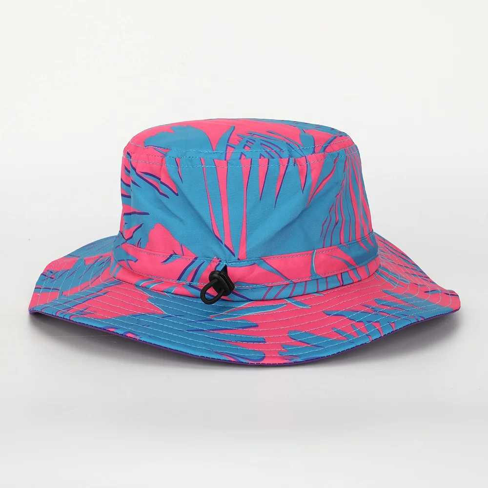 Oem Custom High Quality Printed Logo Laser Cut Bucket Hat With String,Mens Fisherman Wide Brim Rope Safari Cap