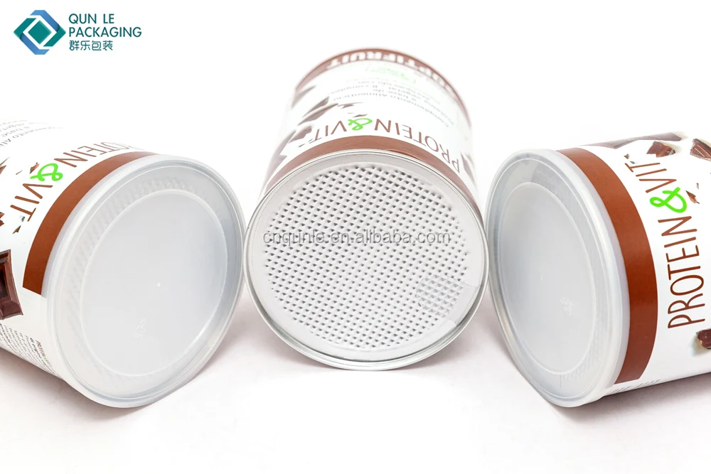 food grade 500g airtight paper canister paper tube protein packaging tub
