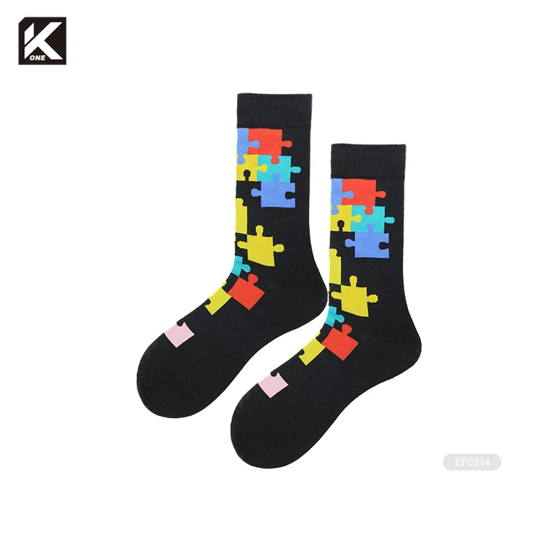 KT1- E0922 colorful puzzle autism matching socks