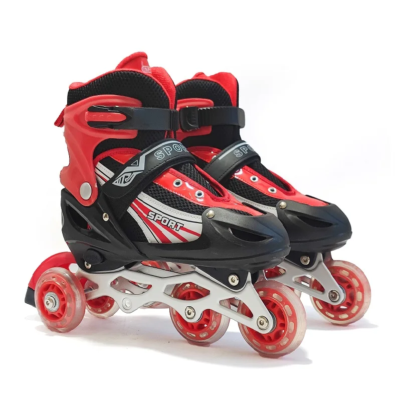 Children Double Row Outdoor Kids Skates Shoes For Kids Adjustable 4 Roller Skate