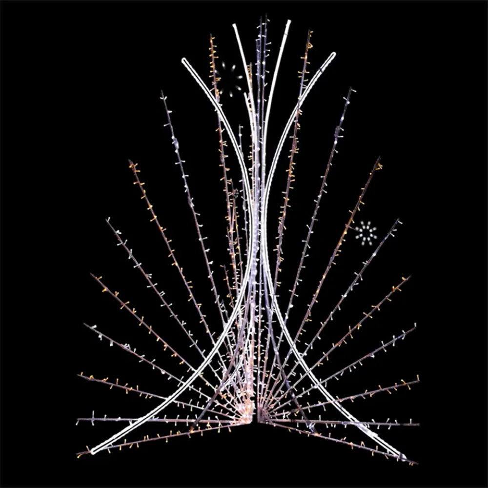 3D colorful Programmable Christmas decoration DMX/TTL pixel RGB motif light fountain