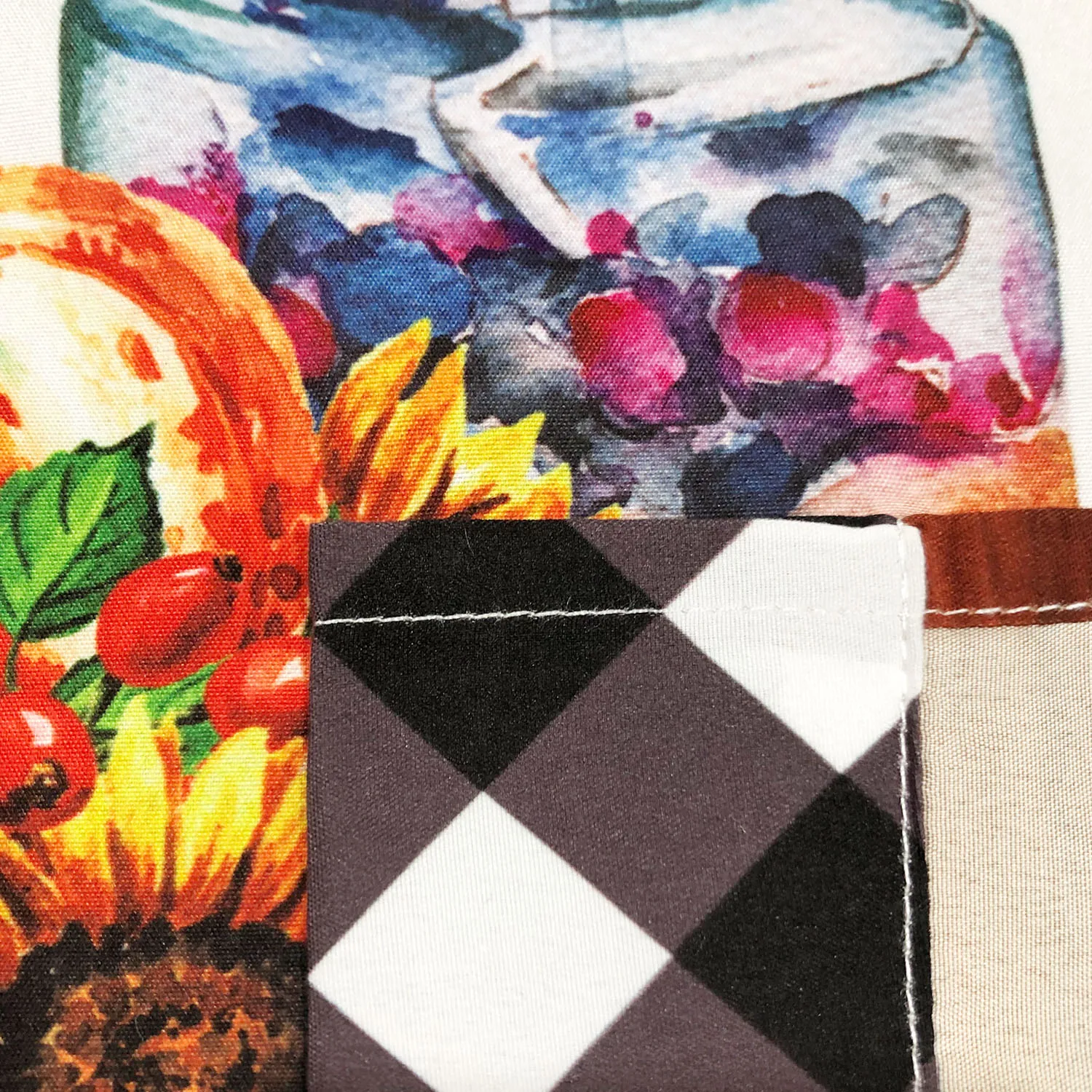 Custom Printed Kitchen Window Valances Tier Kitchen Curtain for Home Decoration 3 Pieces Set