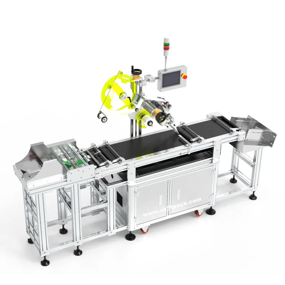 Auto Vacuum Foil Bag Top Side Paging Labeling Machine Adhesive Sticker Label Applicator