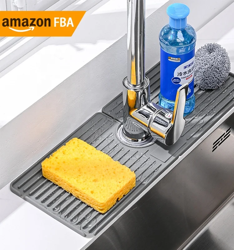 2025 Home and Kitchen 37cm Silicone Sink Faucet Mat Sink Topper