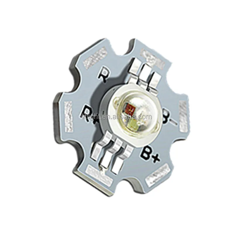 with star pcb base Full Color Chipset red green blue 3in1 1W 3 Watt 9W High Power 3W RGB LED Diode for led headlight stage lamp