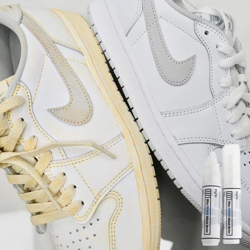 Custom White Shoe Polish sneaker whitening pen for Restoring White sneaker Shoes and Yellowing Soles
