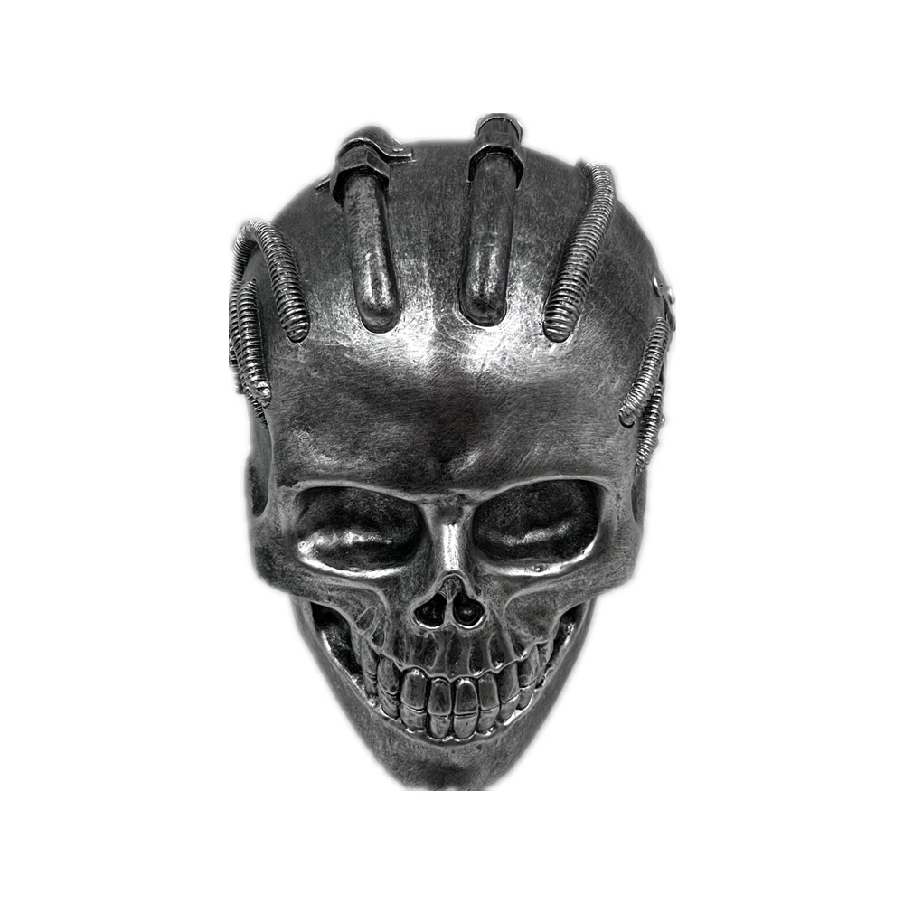 resin headset earphones headphone holder modern steampunk home decor skull head bust statue sculpture