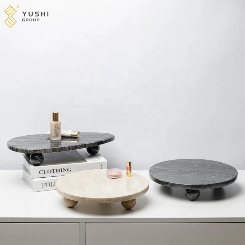 Yushi Group современный простой желтый пещерный камень лоток для хранения мягкий образец журнальный столик мраморный домашний декор