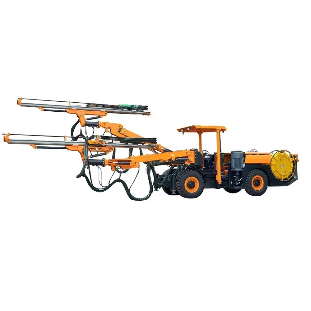 Double Boomer Full Hydraulic Drifter France Montabert Kaishan KJ421 Wheel Drilling Jumbo Underground Rock Drill