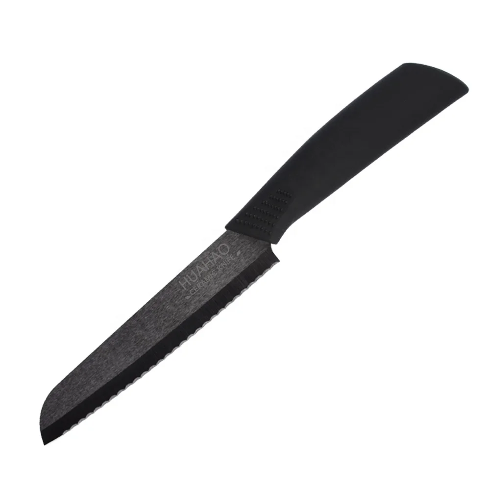Hot Selling Serrated Kitchen Knife Ceramic Knife Bread Knife with ABS TPR Handle