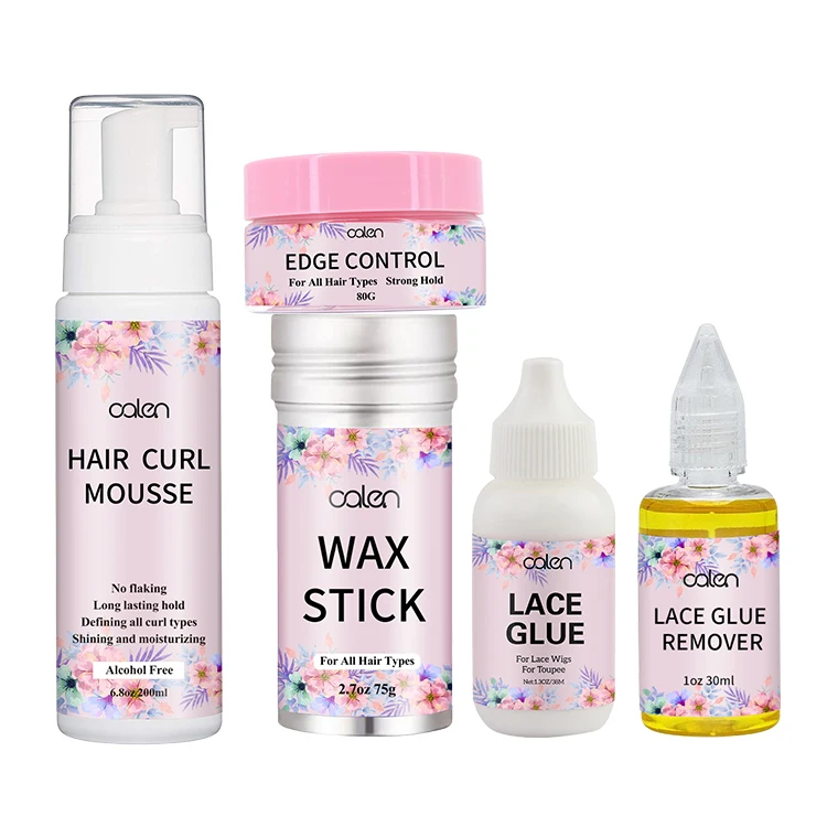 
Organic Strong Hold Hair Edge Control Wax Stick Mousse Wrap Lace Wig Glue Remover Kit Private Label 