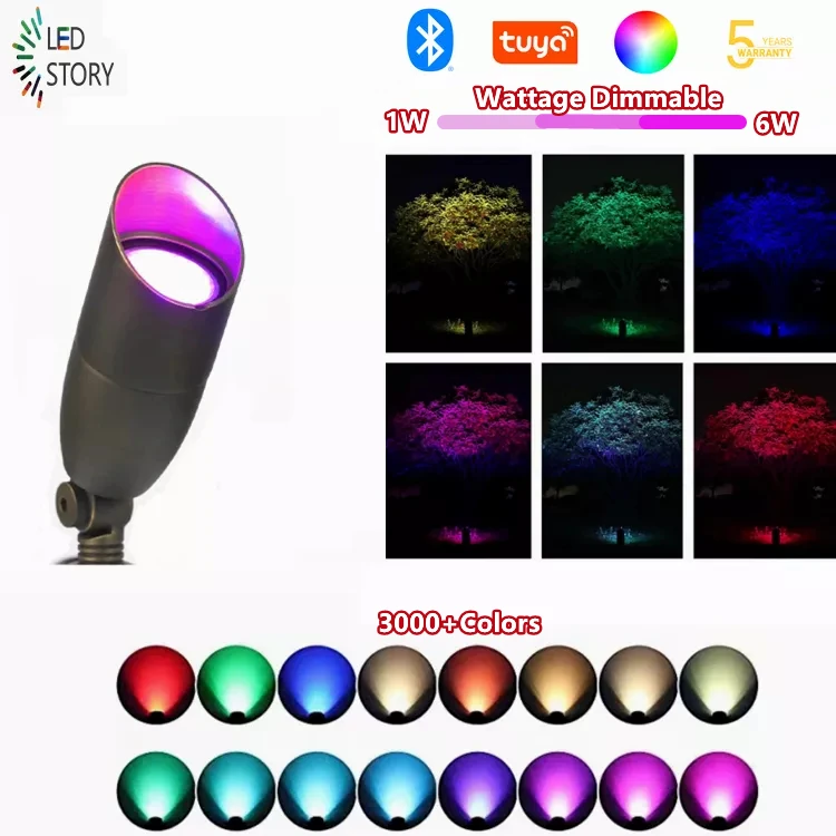 2022 Antique Brass Modern Garden Decoration Light 1-6w Adjust Led Spot Lights