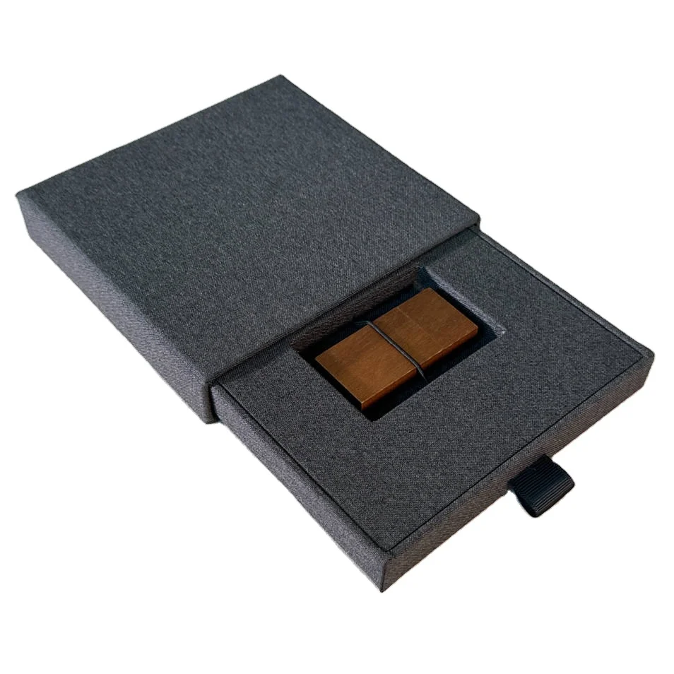 Fabric Linen drawer USB Flash Drive Gift Box Wedding Packaging USB Box