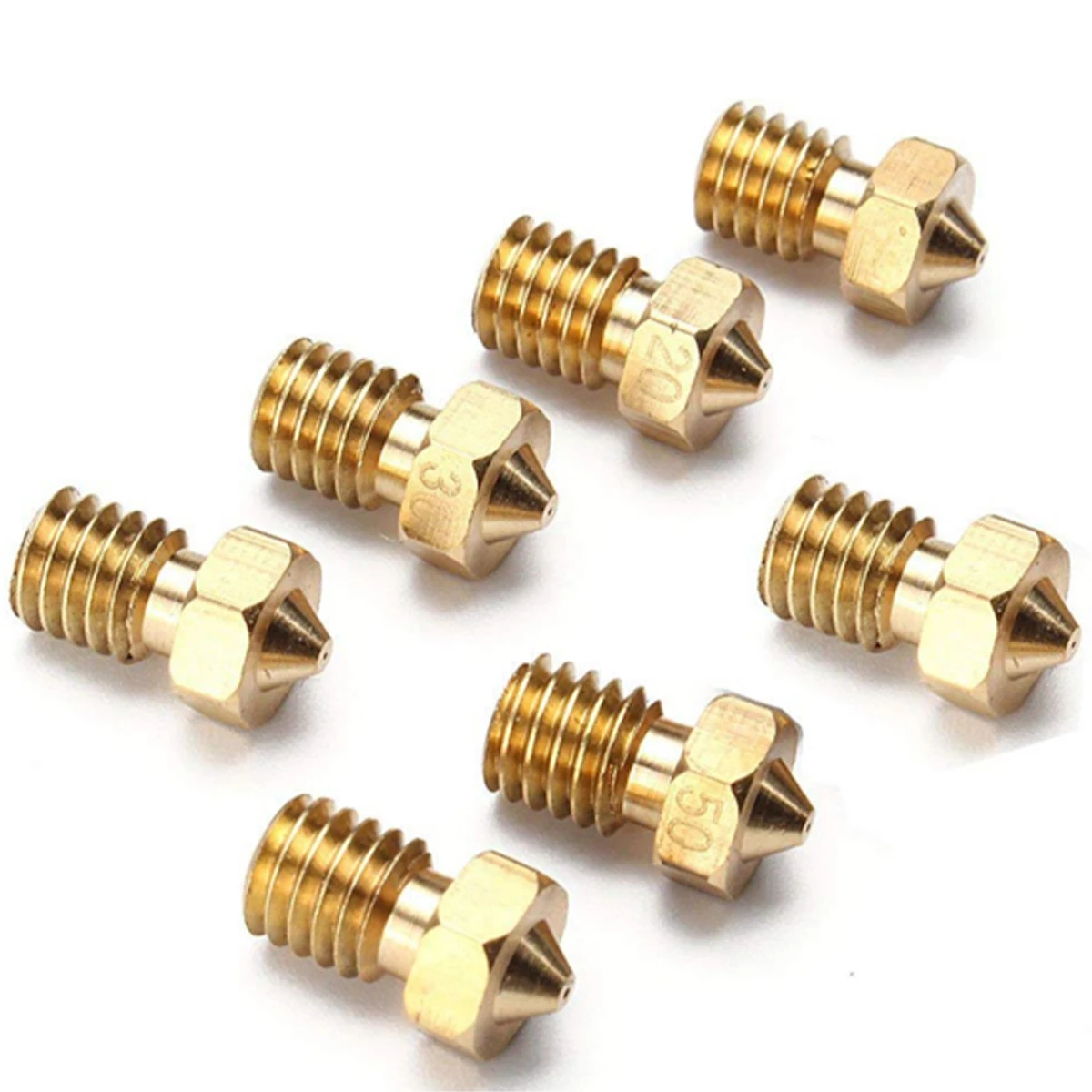 YouQi Brass V6 V5 3d printer nozzle 0.2 0.3 0.4 0.5 0.6 0.8 1.0mm E3D V6 nozzle
