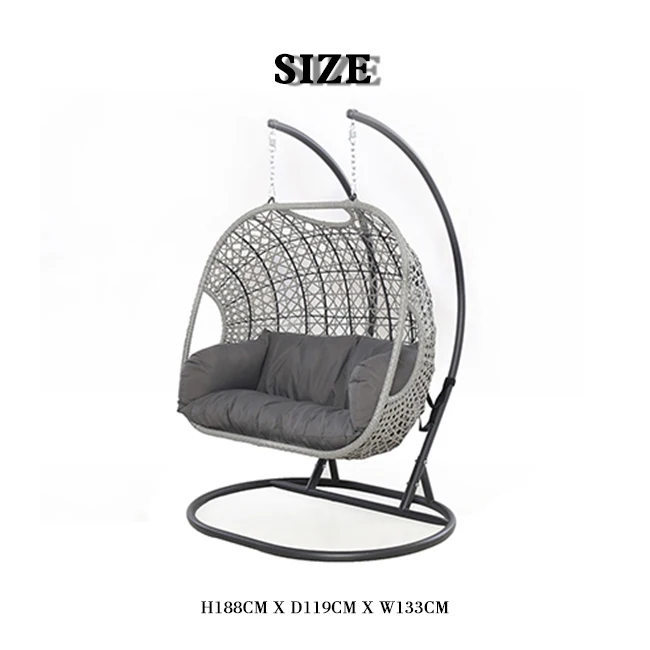 Двойные Качели YASN для внутреннего дворика, роскошные подвесные яйцевидные стулья из ротанга на 2 сиденья, для гостиной