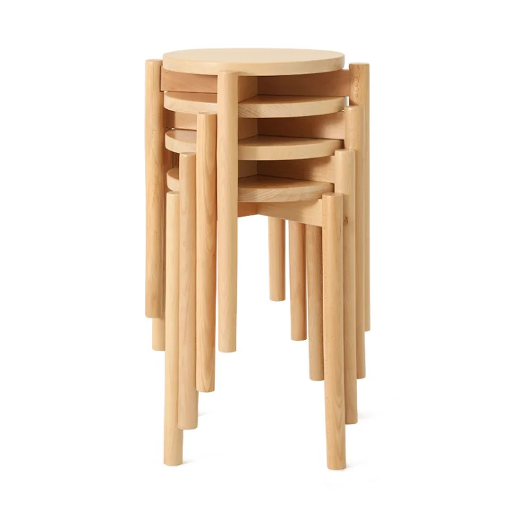
Solid wood square makeup fashion dressing stool home dining stool living room creative shoe stool 