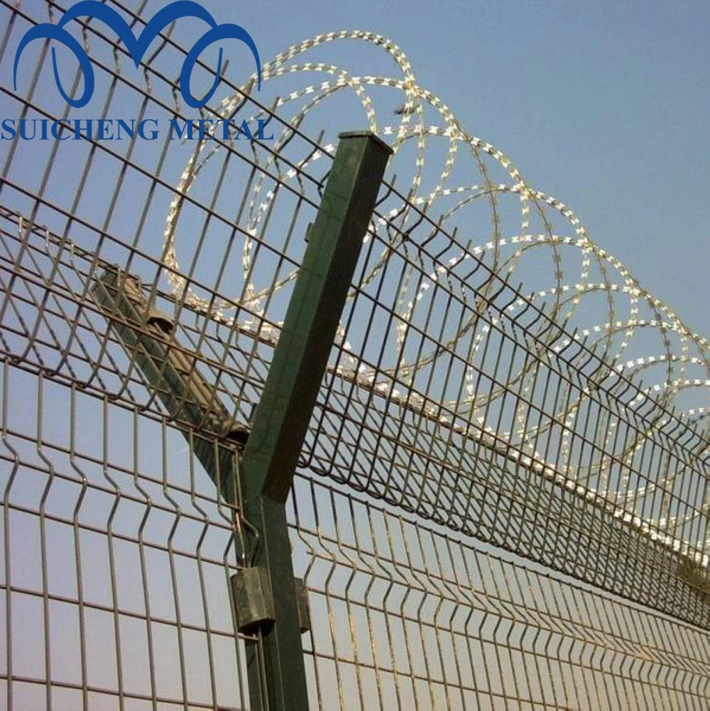 2 м высотой аэропорта Гуанчжоу сварная проволочная сетка забор из колючей проволоки для