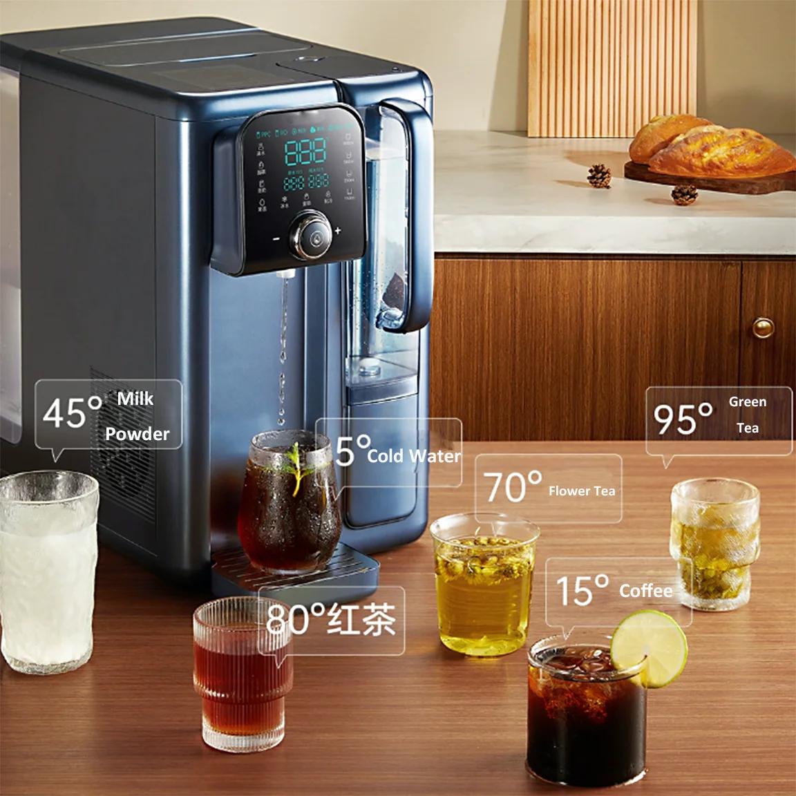 Electric Countertop RO System Water Purifier Plastic Desktop Dispenser RO System Instant Cold and Hot Water Dispenser CB CE EMC