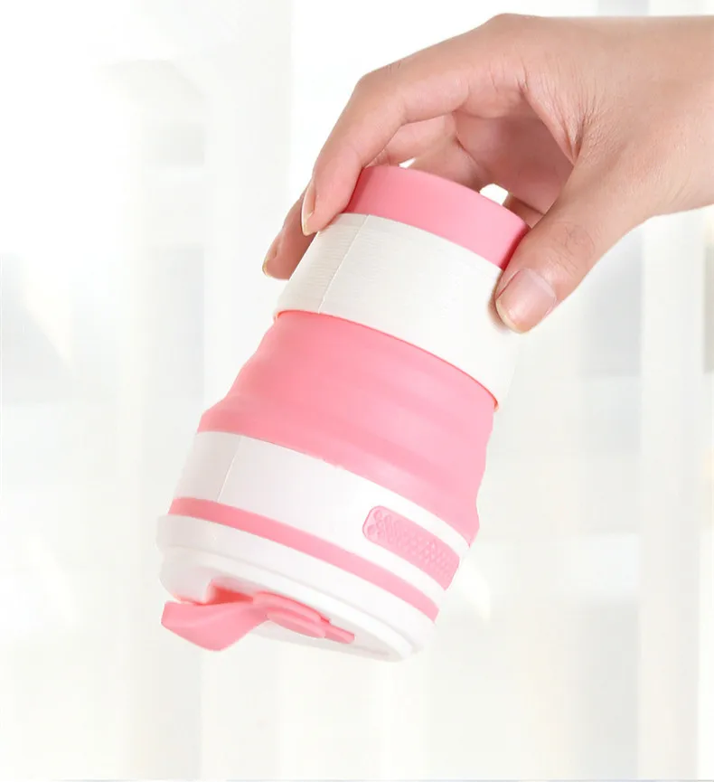 Selling Custom Fashion Foldable Travel Water Bottle Famous Folding Silicone Cold And Hot Coffee Milk Tea Beer Beverage Cup