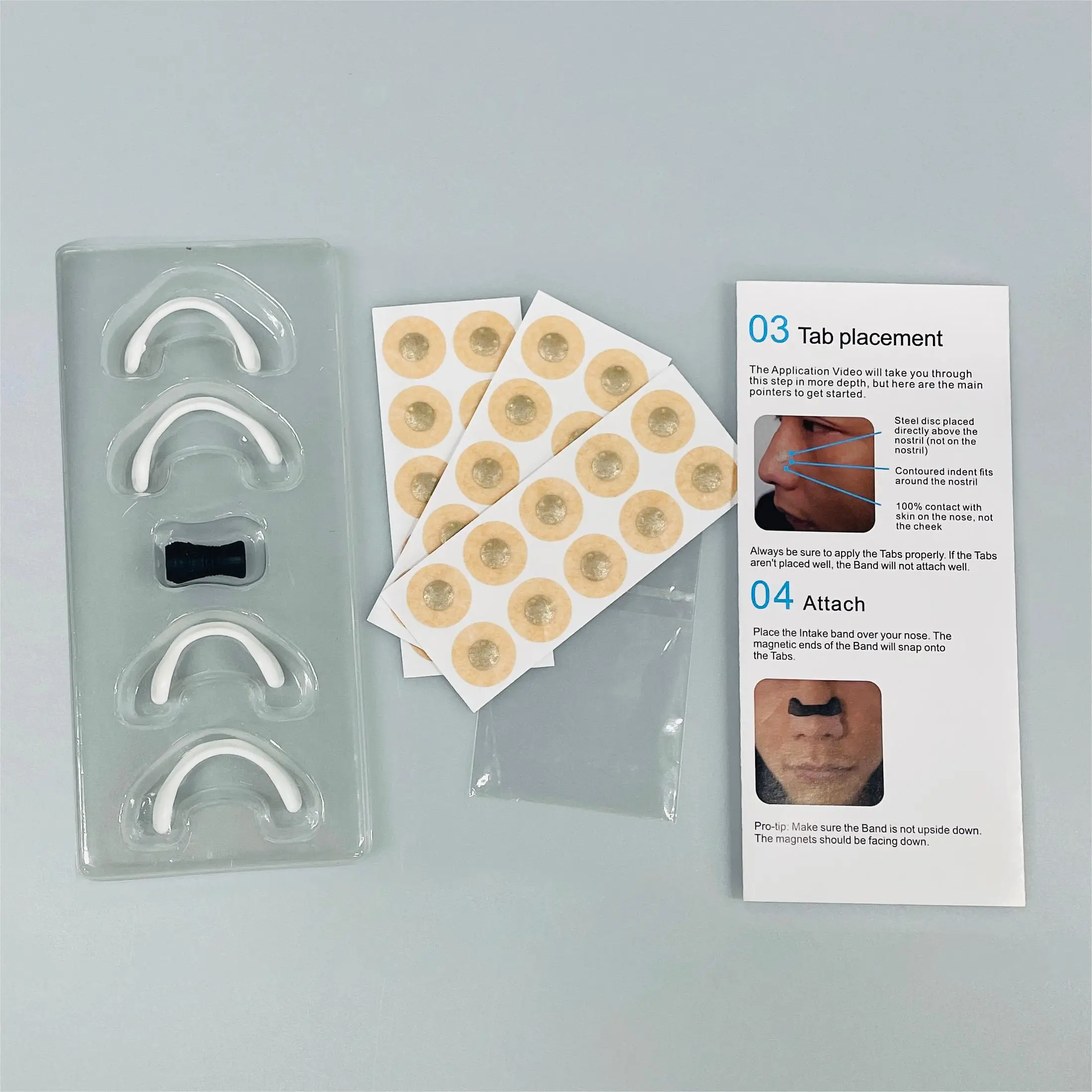portable nose strips magnet magnetic nasal strips breath anti snore nose clip magnetic nose strip for sport & sleep