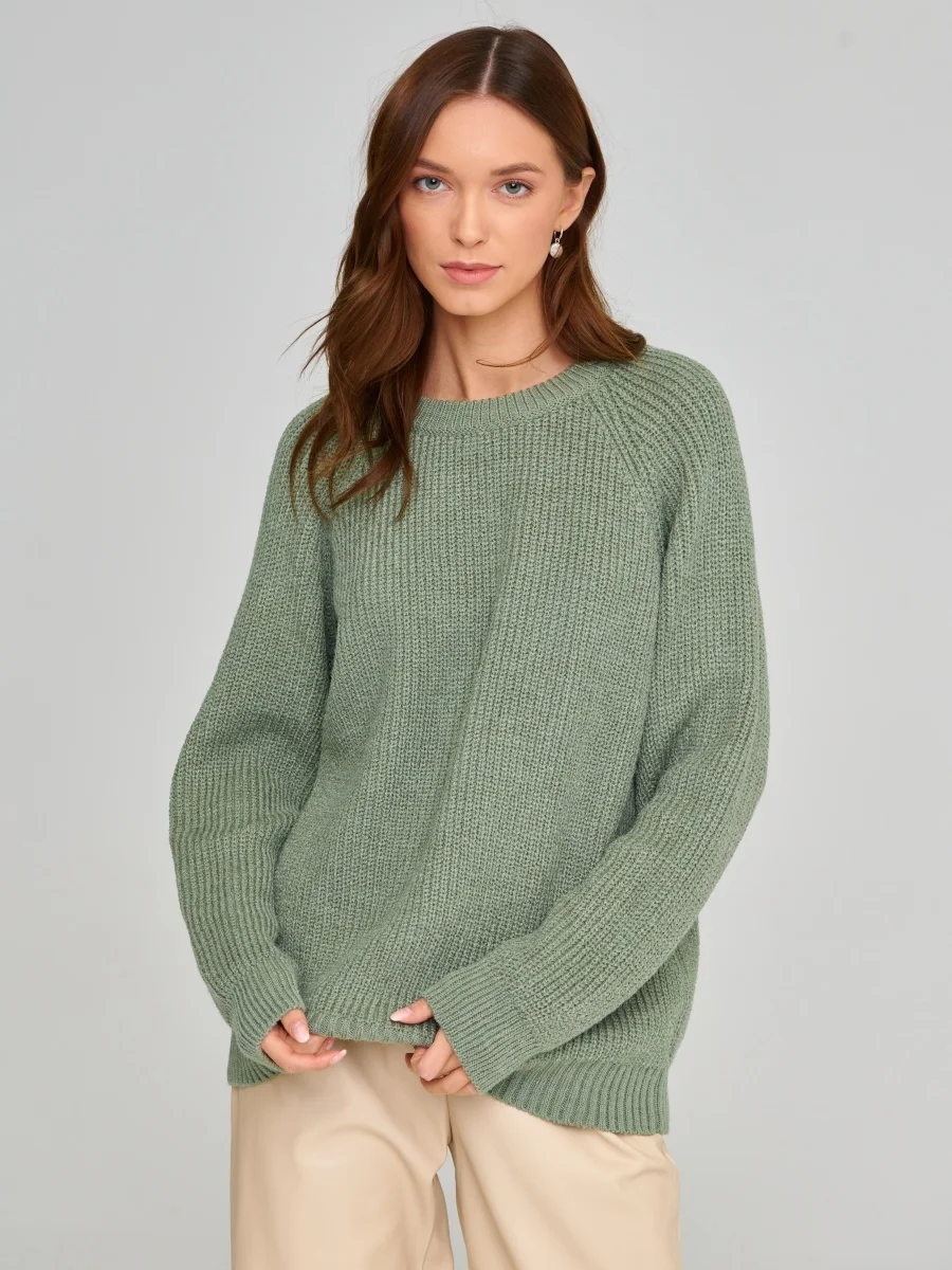 Women oversized Sweater crew neck Long Sleeve Knitted Pullover Loose Casual Jumper Tops Cropped Sweater