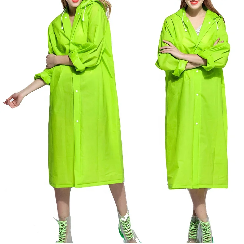 Outdoor Waterproof Riding Clothes PVC Transparent Raincoat Women Men Poncho Hooded Solid color rain coat