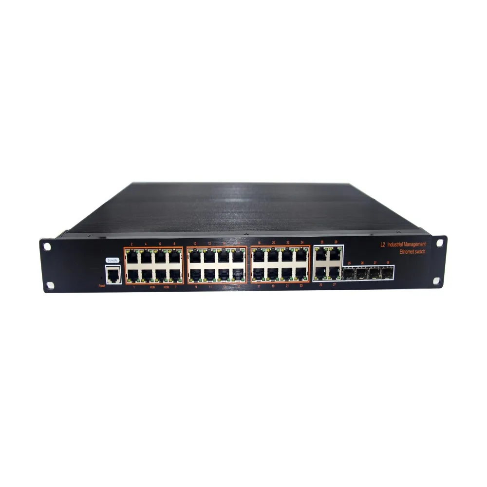 Factory Price 24 Port  Switch 10/1New ideas 24-port 10/100/1000Base4G combo mountain Managed Industrial Switch
