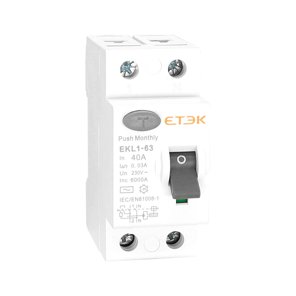 ETEK EKL1-63 6KA 1P+N High Quality  Residual Current Breaker 16A RCCB with TUV CB test report CE Approval