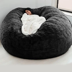Sky Blue Bean Bag Living Room Sofa Simple Beanbag Chair Or Soft Fur Lazy Corner Sofa Bean Bag Cover