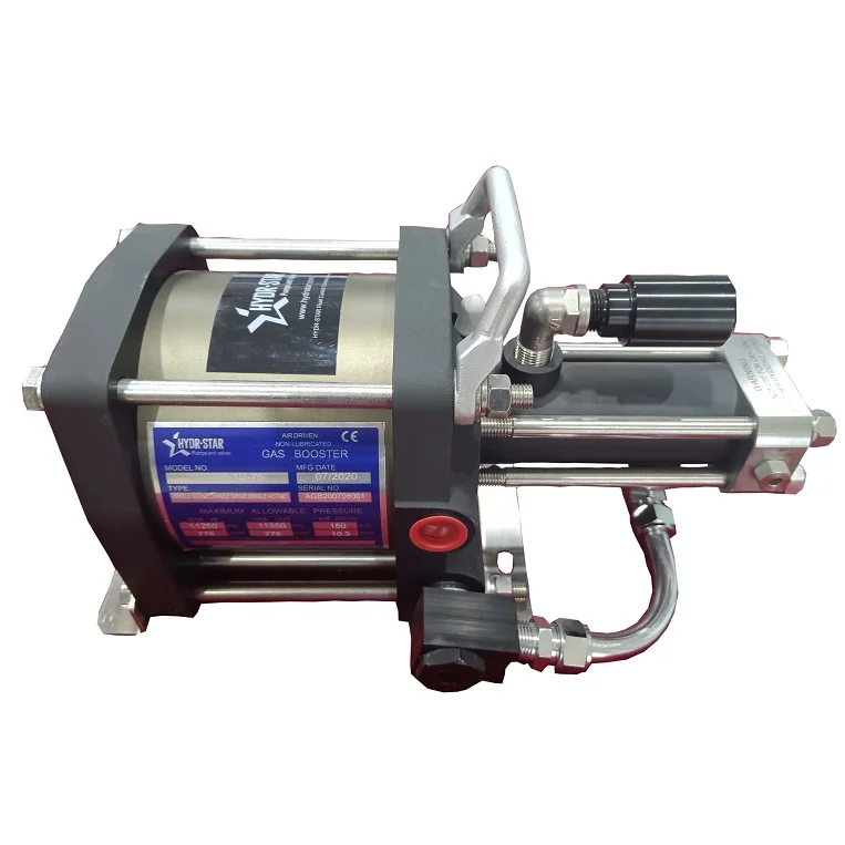 HYDRSTAR AGB06-1D 8-100 Mpa Bar Output Double Action Air Driven Gas Booster Pump