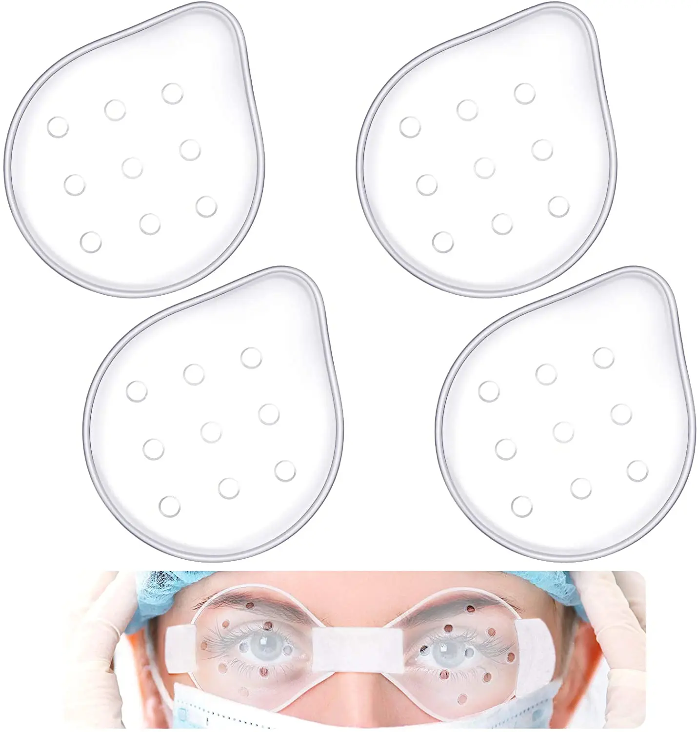 Medical ophthalmic transparent plastic laser nine-hole protective eye mask