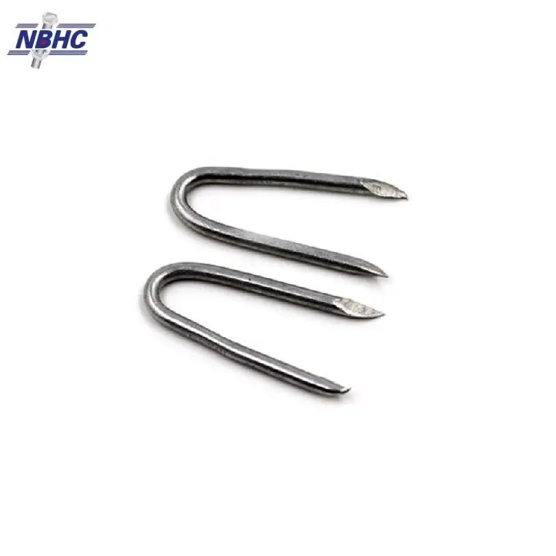 NBHC003NA Factory Manufacture Fence Staples U-shaped Nail Smooth Barbed Shank Galvanized Polishing U Type Nail