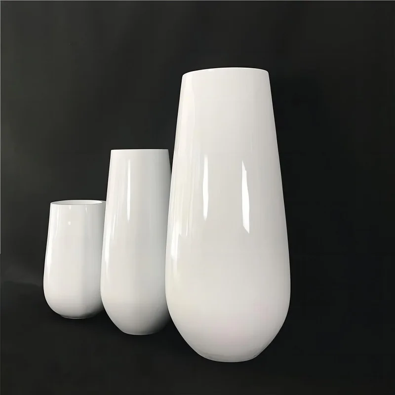 Factory Direct Sale White Tall Fiberglass Garden Pots Fiber Clay Pots Horticulture Planter pots for Decoration