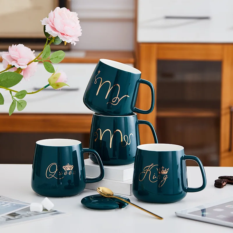 USB custom logo emerald reusable luxury ceramic coffee cups mugs with gift box water heater