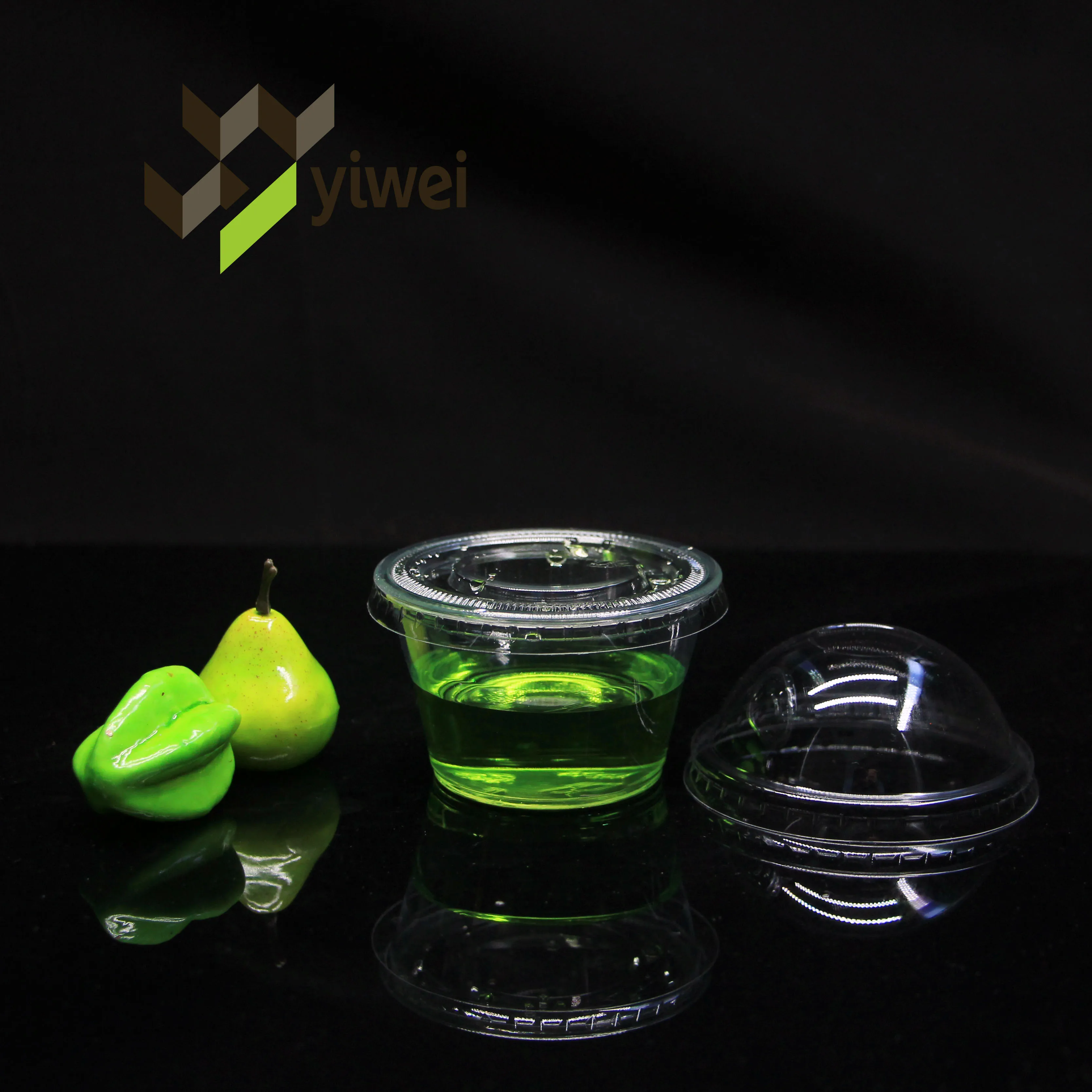 China Big Manufacturer Supplier 2500pcs Per Carton 3.25oz 100mm PET Clear Plastic Sauce Portion Food Condiment Cups With Lids