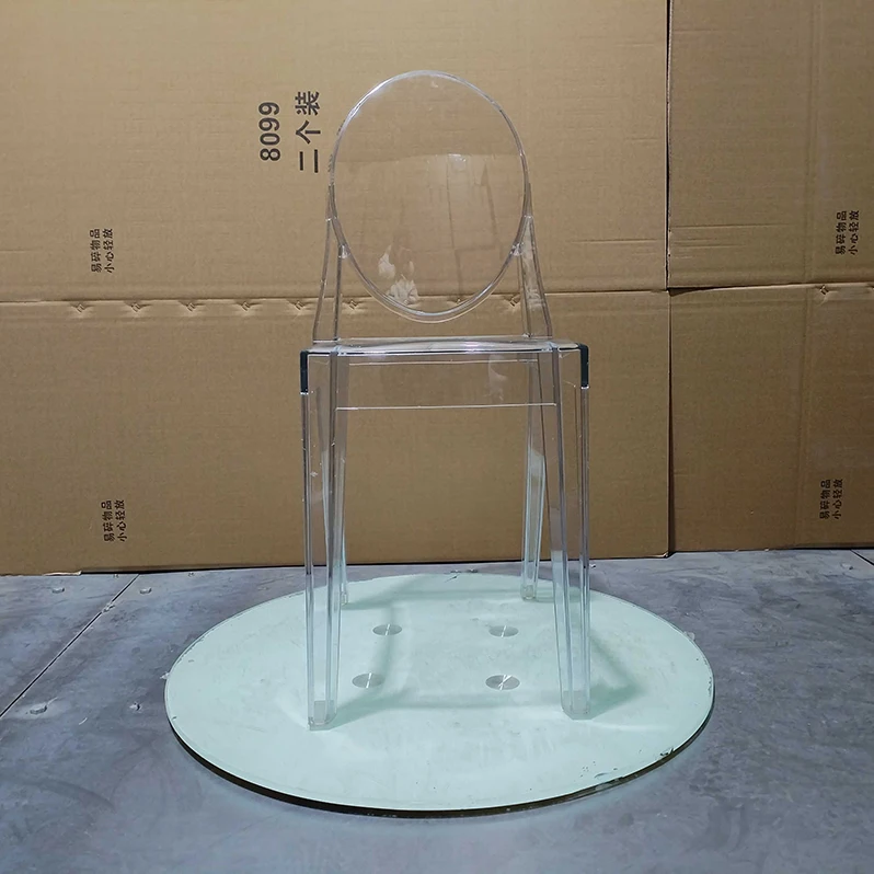 Nordic Wholesale Modern Round Back Polypropylene Acrylic Plastic Transparent Dining Chairs