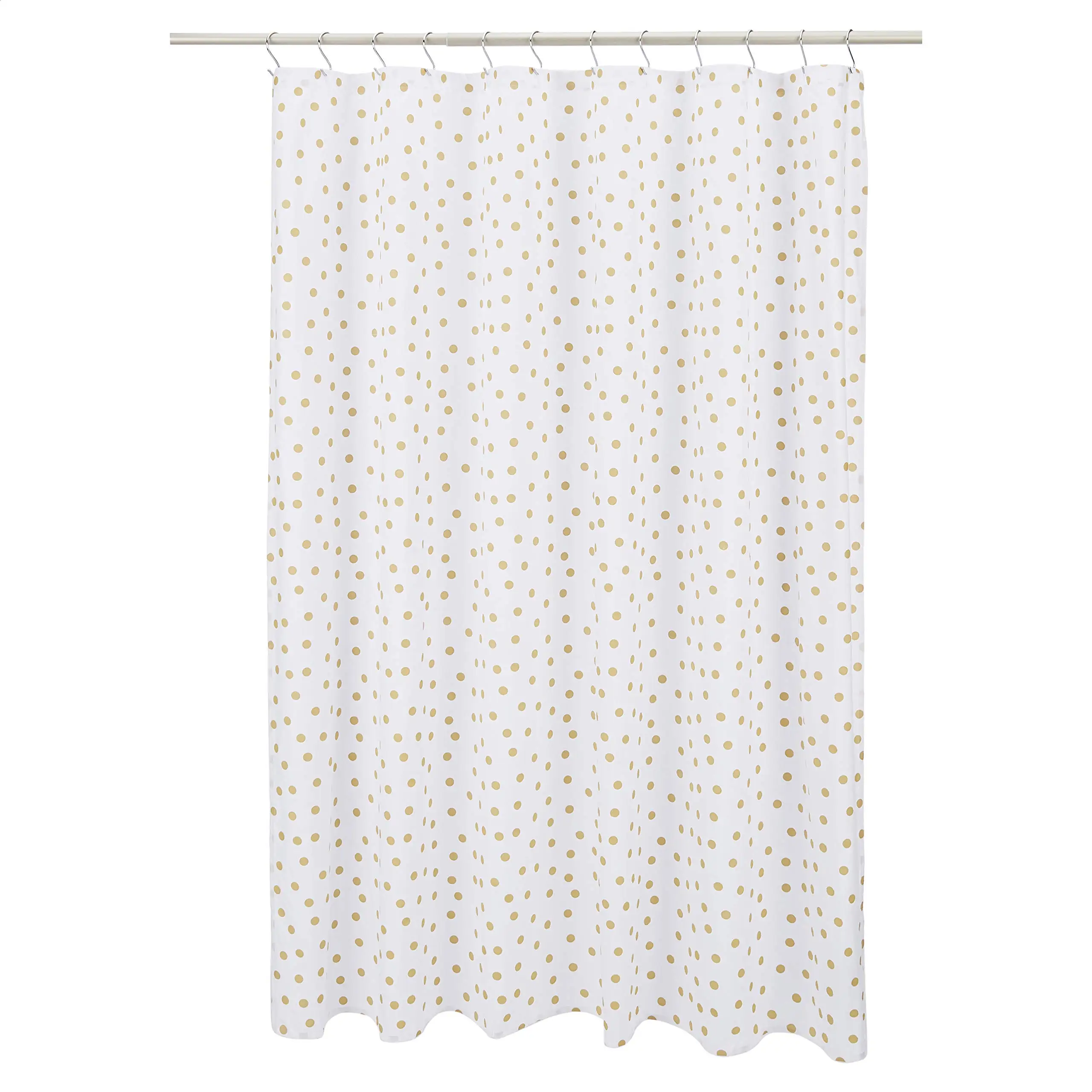 New Design Yellow Dot Print Pattern Shower Curtains Anti-Mildew Stylish Polyester Bathroom Shower Curtain