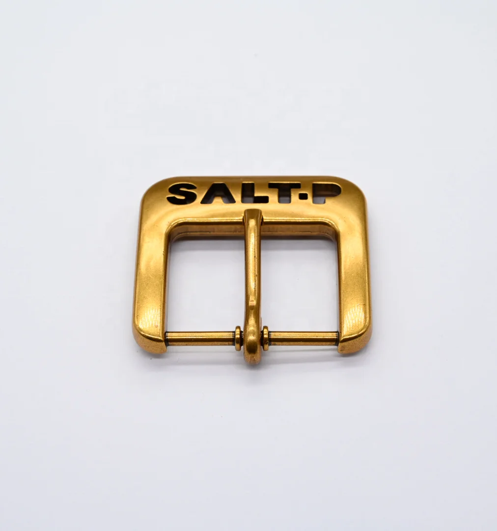 Custom Hollow Logo Old Gold Color Metal Zinc Alloy Belt Buckle For Men