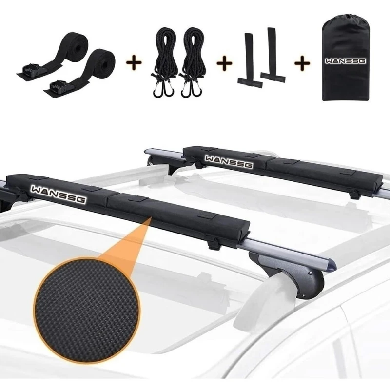 Lightweight Anti Vibration Tie Down Straps Snowboard Ski Board Surfboard Kayak Canoe SUP Soft Universal Car Roof Rack Pads