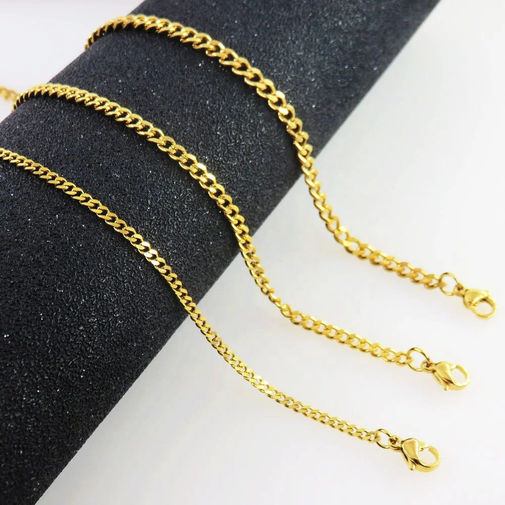 Dr. Jewelry Hip Hop NK High Polished Stainless Steel 18K Gold Plated Cuban Link Chains for Men Necklace