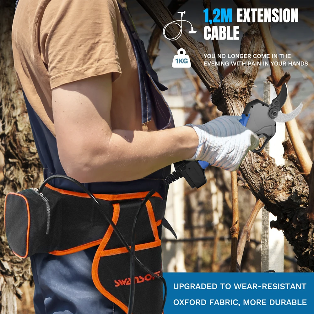 40 MM Cordless Electric Pruner Fruit Tree Branches Cutter Tools Rechargeable Electric Pruning Shears Pruner Cordless Tree Pruner