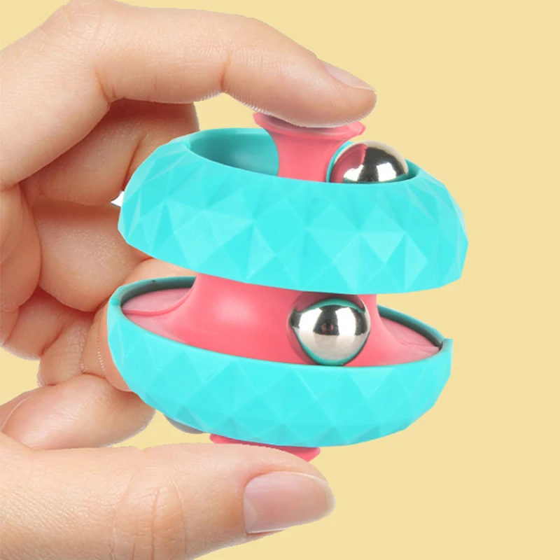 2022 New Amazon Top Selling Metal deformation Fingertip Spinner Sensory Pinball Gyro Rotation Bead Orbital Ball Toy Fidget Toys