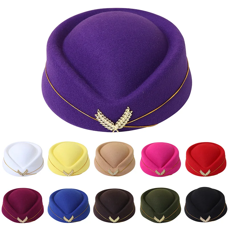 Wooly Berry aviation sister hat ladies band dance performance hat hotel reception etiquette hat wholesale