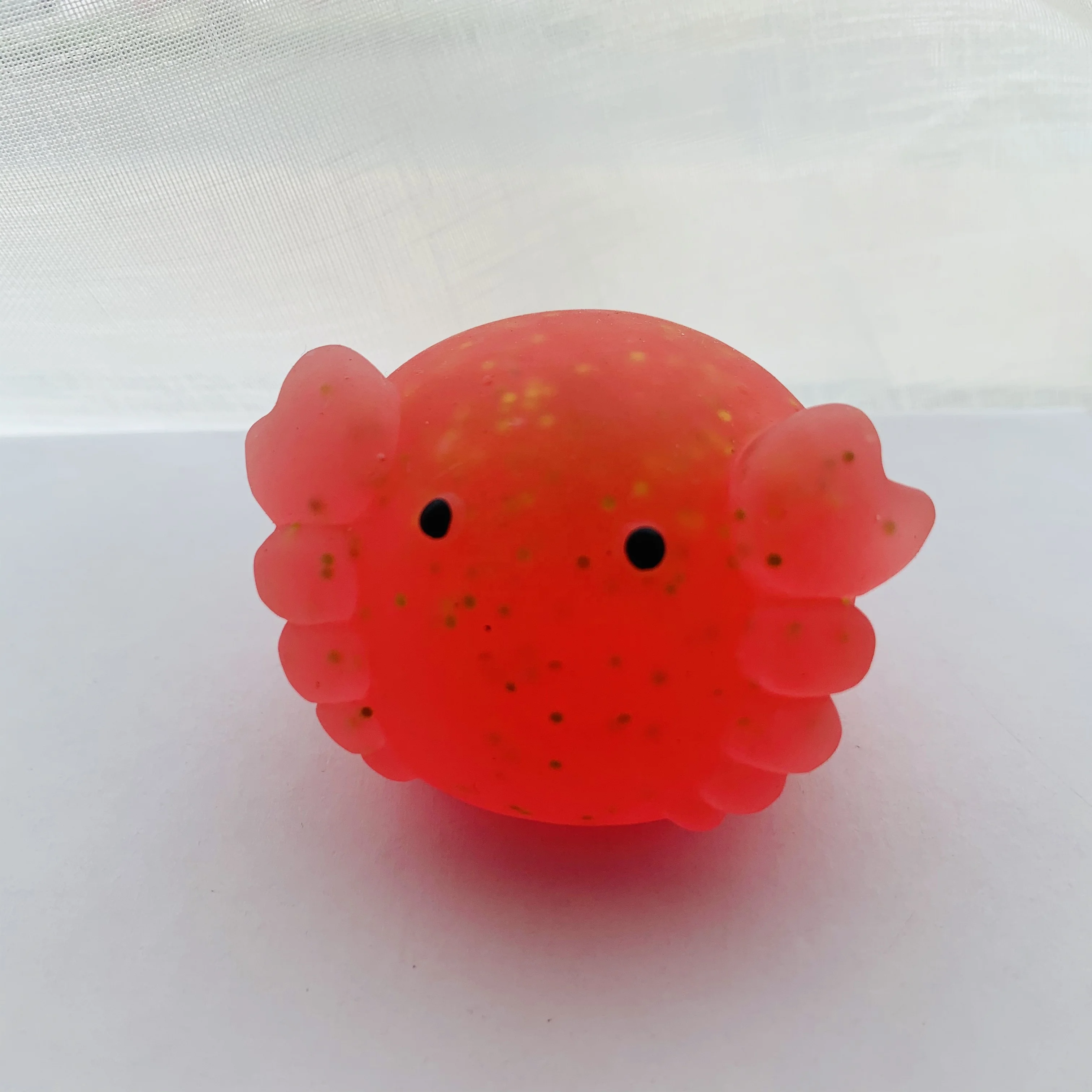 Cheap custom cute tpr soft rubber glitter squishy crab animals toy